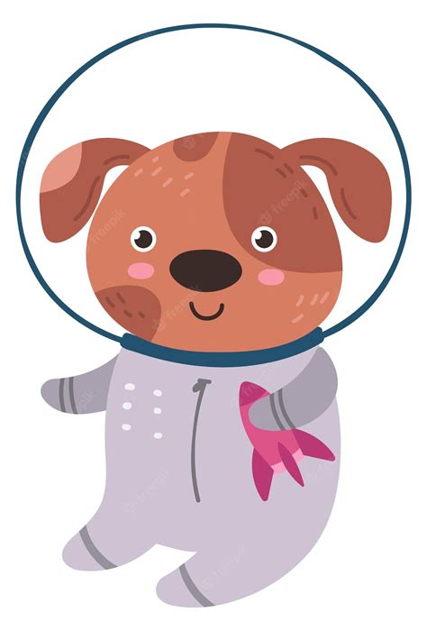 Premium Vector Puppy Space Astronaut Baby Dog In Spaceman Suit