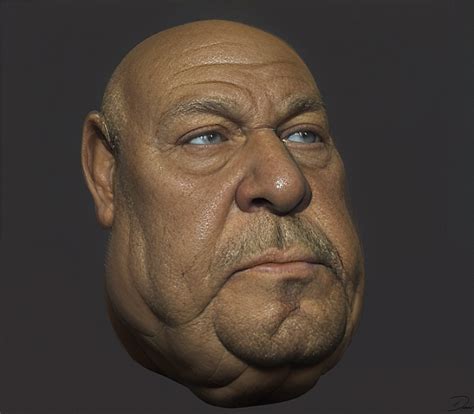 artstation zbrush fat face sculpt with various renderings