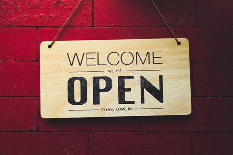 Welcome Open Sign For Business Background Stock Photo Image Of