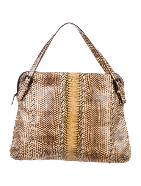 Bottega Veneta Snakeskin Tote Bag Handbags Bot48308 The Realreal