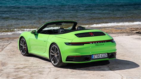 2020 Porsche 911 Carrera S Cabriolet Color Lizard Green Rear Three