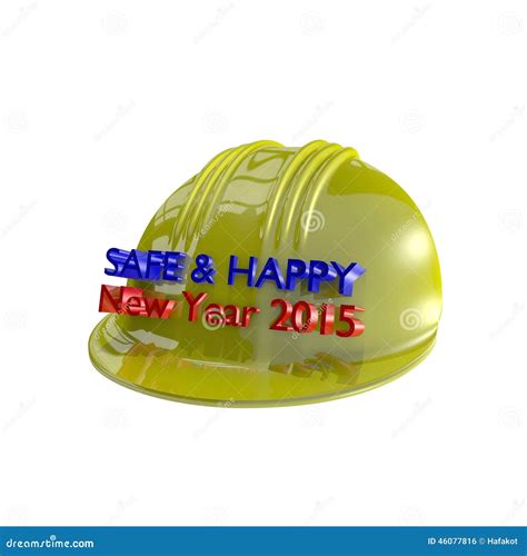 Safe And Happy New Year Greeting On A Safety Helmet Stock Illustration