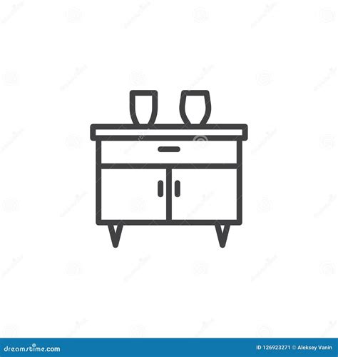 Cupboard Decoration Outline Icon Stock Vector Illustration Of Design