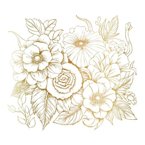 Free Vector Decorative Hand Sketch Wedding Floral Design