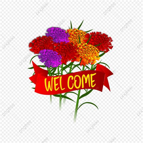 Welcome Images With Flowers Animated Clipart