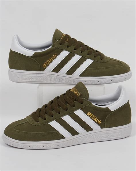 Adidas Spezial Trainers Dust Greenwhite Suede Shoes Mens