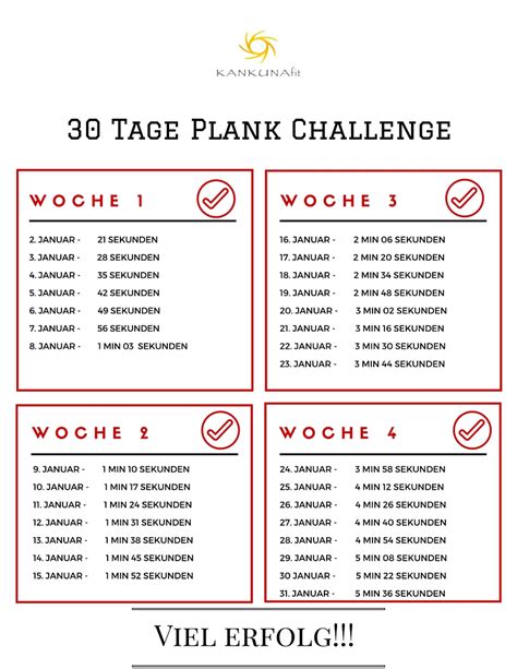 Planking Challenge 30 Tage Day Plank Challenge Active