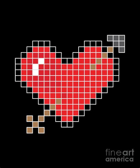 Heart Pixel Valentines Day Hearts Day Love T Digital Art By Thomas