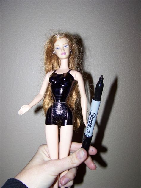 No More Naked Barbies With A Little Permanent Marker She Is Now Wearing A Permanent Body Suit