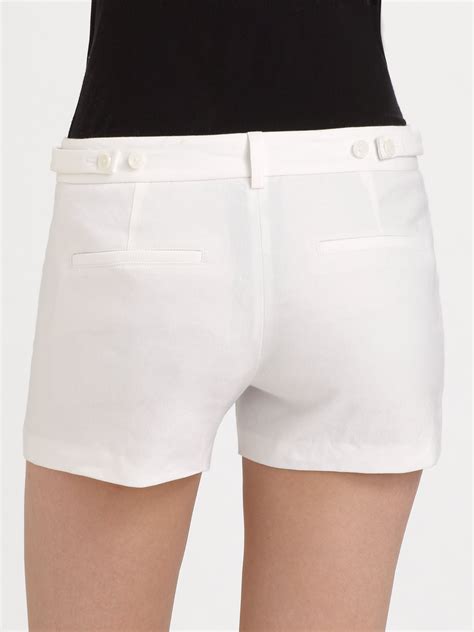 Lyst Vince Stretch Linen Trouser Shorts In White