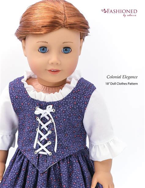 1774 colonial elegance dress 18 inch doll clothes pattern pdf download