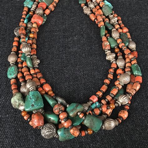 antique tibetan coral necklace jewelry mahakala fine arts