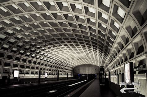 The Metro Platform At Pentagon City The Coffered Ceilings In All The