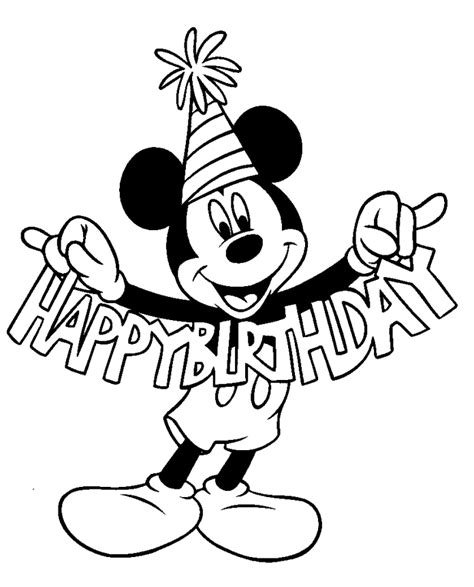 Happy Birthday Disney Coloring Page Holiday Best Images Of Happy