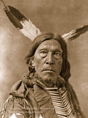 Restored Vintage Photograph Of Native American Indian Gray Eagle Sioux