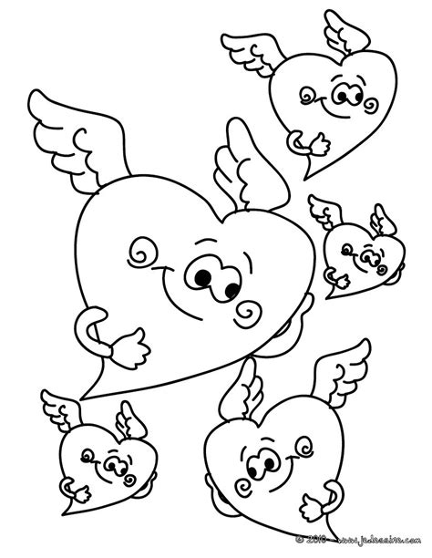 Coloriage De Coeur Avec Des Ailes  30000 ++ collections de pages à