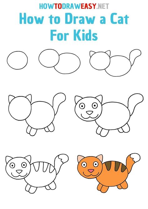 How To Draw A Cat For Kids How To Draw Easy
