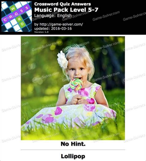 Free printable activities for the whole family! Crossword Quiz Crossword Puzzle Music Pack Level 5-7 ...