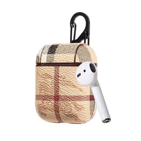 Burberry Style Airpods Classic Leather Protective Shockproof Case For