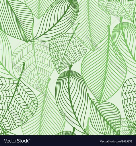 Green Leaves Seamless Pattern Background Vector Image