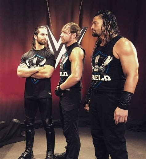 Seth Rollins Dean Ambrose And Roman Reigns Backstage Of Monday Night Raw The Shield Wwe Wwe