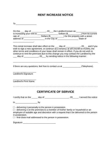 2022 Rent Increase Notice Fillable Printable Pdf Forms Handypdf Images
