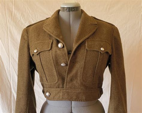 1940s French Military Jacket Wool Cropped Etsy