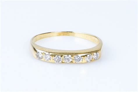 18 Kt Yellow Gold Ring 021 Ct Diamonds Catawiki