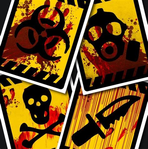 Caution Signs Printable Zombie Caution Signs Walking Dead Party Decor Zombie Party Posters