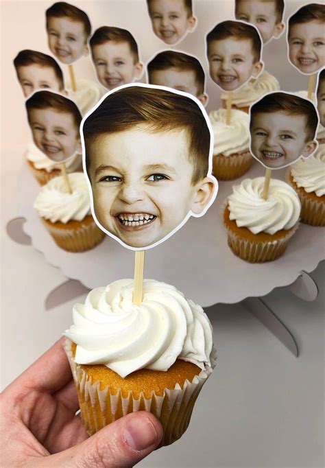 Custom Face Cupcake Toppers Birthday Party Cupcake Toppers Etsy 50th Birthday Party