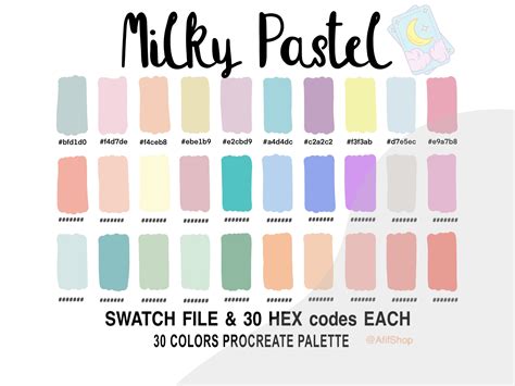 Milky Pastel Color Color Palette Soft Pastel Ipad Etsy