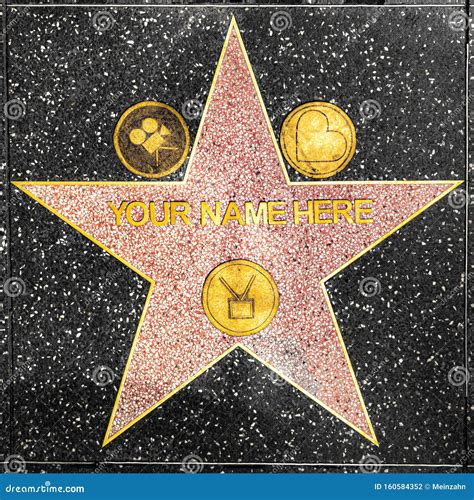 Closeup Of Star On The Hollywood Walk Of Fame For Tourists Your Name