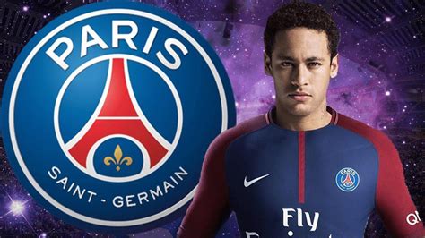 Neymar Jr Paris Saint Germain Logo In Purple Starry Sky Background Hd