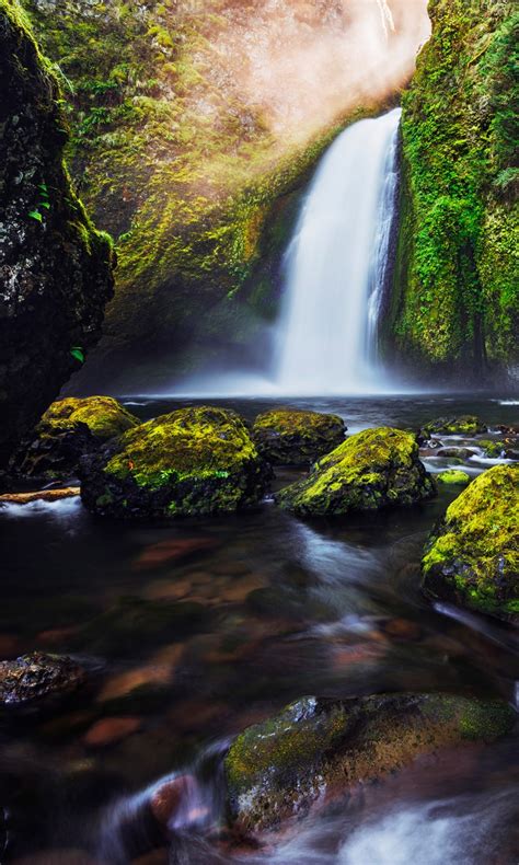 Click image to get full resolution. Green Moss Waterfall 4K Wallpapers | HD Wallpapers | ID #18535