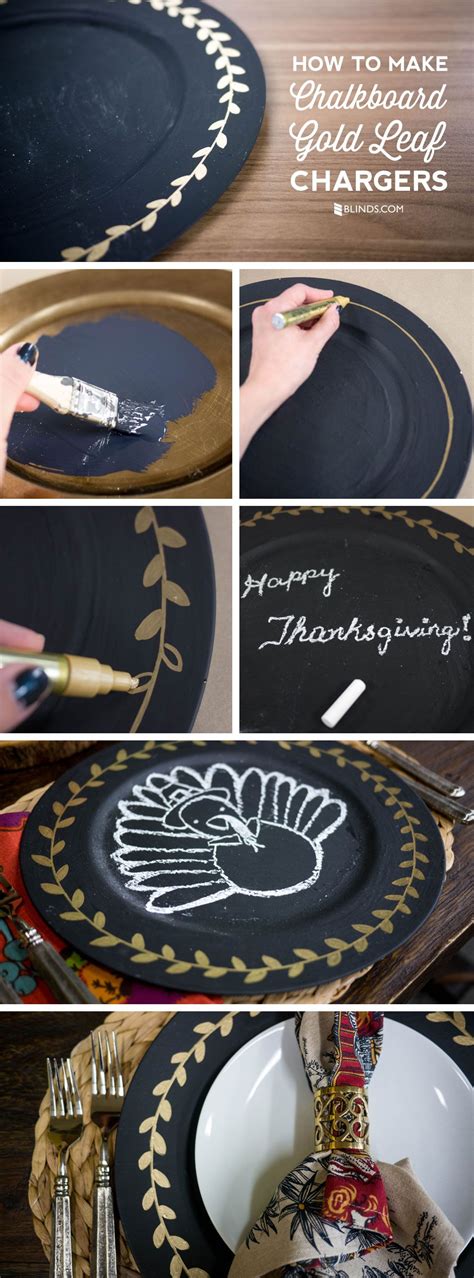 How To Make Chalkboard Gold Leaf Chargers Charger Plate Crafts