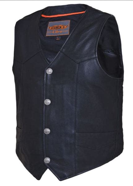 Mens Traditional Ultra Snap Front Vest Degroots House Of Leather