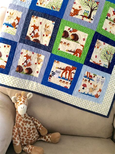 Woodland Animal Quilt For Baby In 2020 Baby Quilts Woodland Quilt