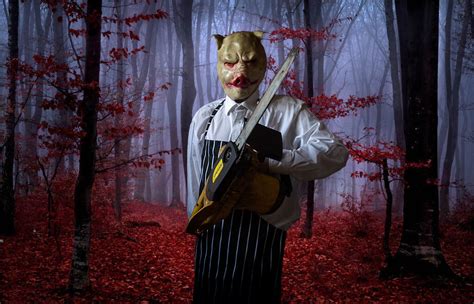 Horror Pig Evil Butcher Latex Mask Scary Halloween Fancy Dress Costume
