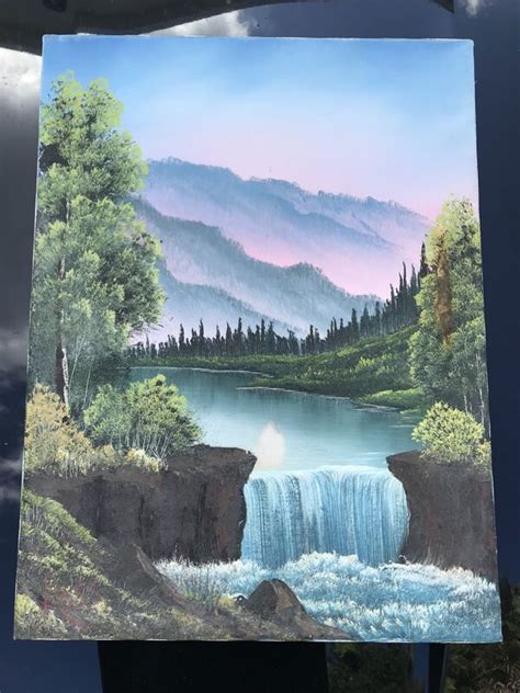 Bob Ross Bob Ross Mountain Waterfall Signed Original Painting