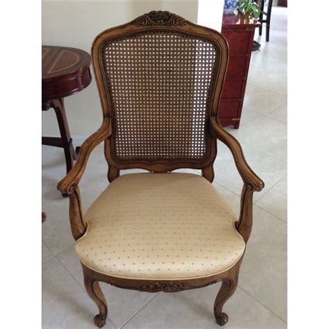 This beautiful dining chair with a scalloped back embodies well the french provincial design. Henredon French Provincial Cane Back Dining Chairs - 6 ...