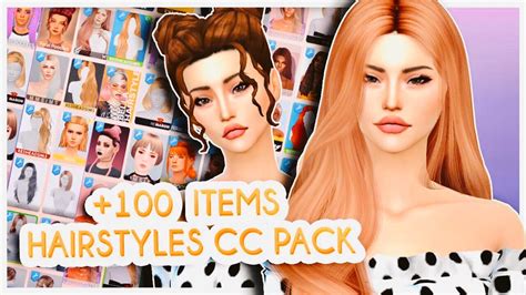 100 Items Cc Hairs Pack🌼my Folder Mods The Sims 4 Hairstyles Free