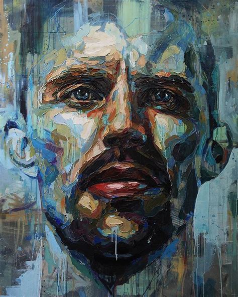 An Abstract Painting Of A Man S Face
