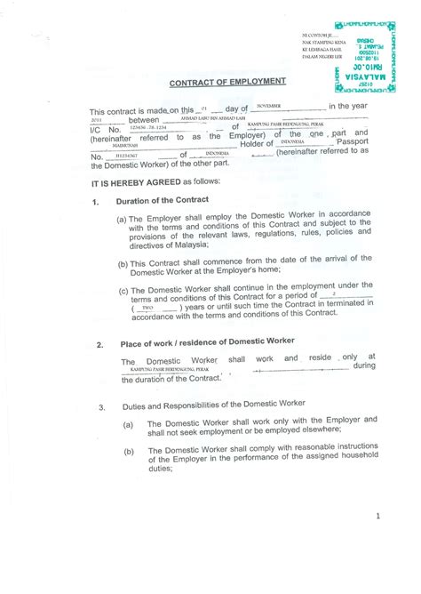 Surat kontrak kerja merupakan surat resmi yang di dalamnya berisi tentang perjanjian yang dilakukan oleh kedua pihak. Rieyashouse.blogspot.com: contoh cara isi kontrak kerja antara majikan dan pembantu rumah