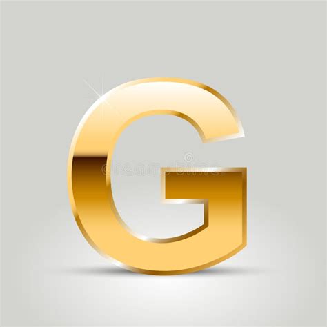 Golden Vector Letter G Uppercase Isolated On White Background Stock