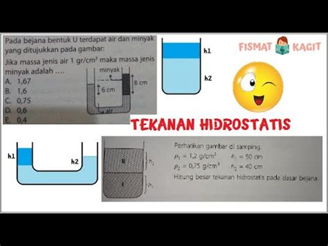 Pada Bejana Berbentuk U Terdapat Air Dan Minyak Tekanan