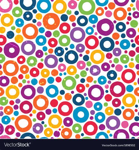 Colorful Seamless Pattern With Hand Drawn Circles Vector Image