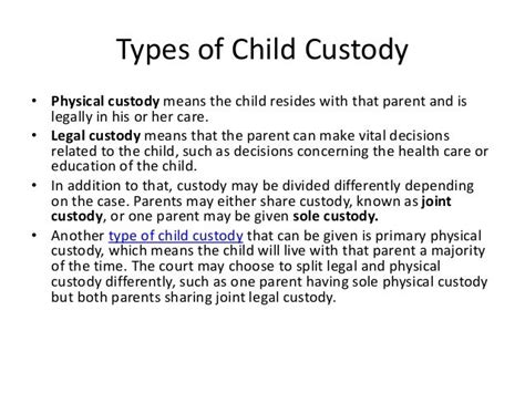 Child Custody Information In California
