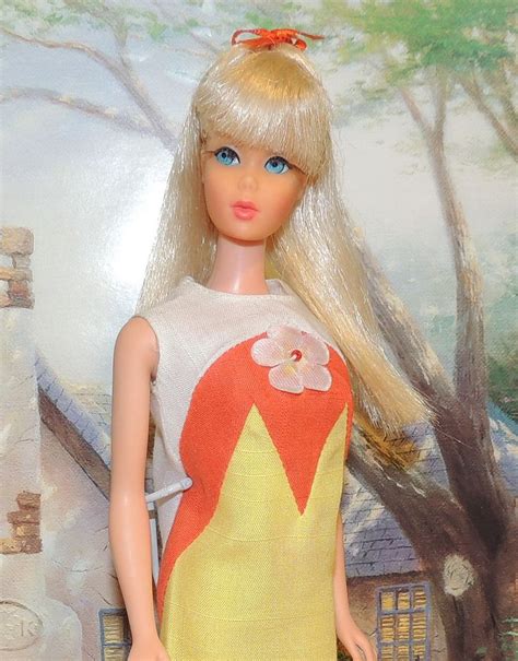 1967 Vintage Mod Tnt Sunkissed Platinum Barbie Doll In Tropicana Dress