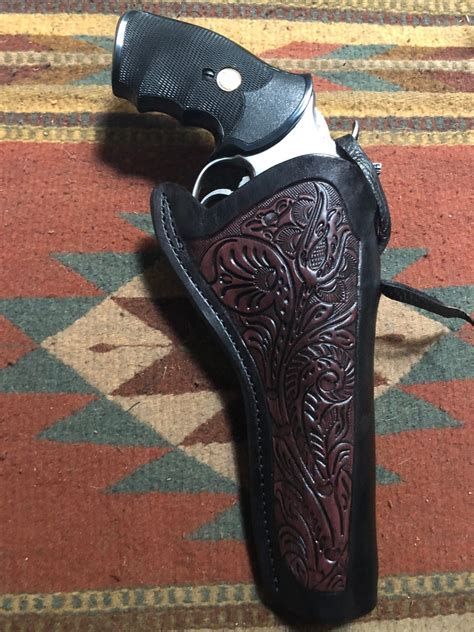 Western Leather Holster Fits Colt Python King Cobra Sandw 586 Etsy