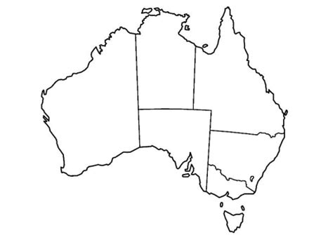 Laminas Para Colorear Coloring Pages Mapa Y Bandera De Australia